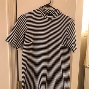 forever 21 striped mock neck shift dress